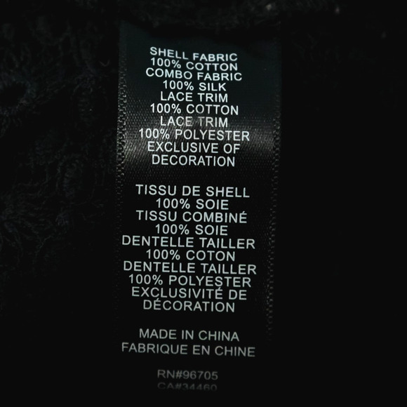 Rebecca Taylor Size 0 Black Floral Lace Studded Mock Neck Long Sleeve Top Blouse - Picture 5 of 6